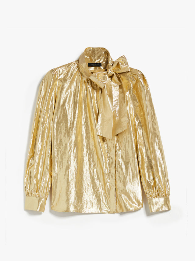 Taffeta pussy-bow shirt