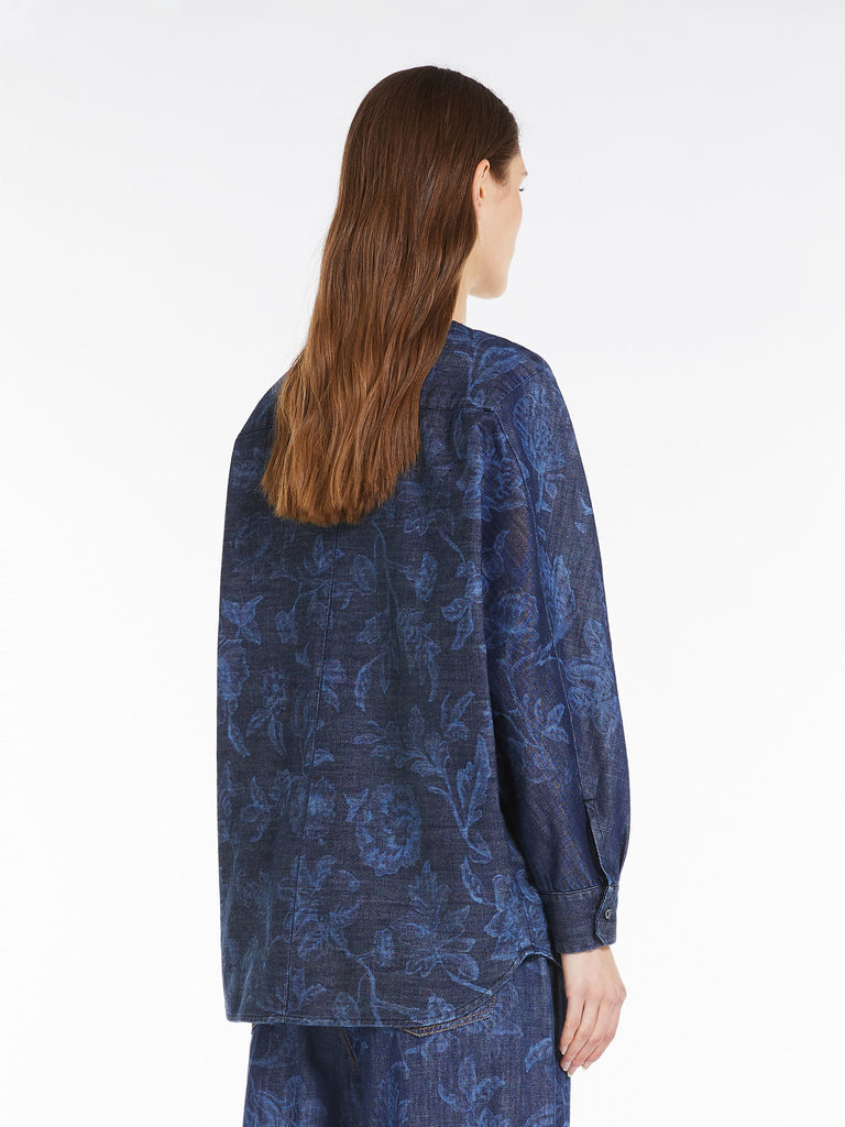 Floral denim blouse