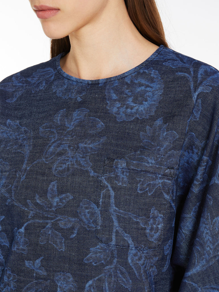 Floral denim blouse