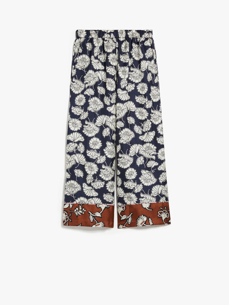 Printed silk pyjama trousers