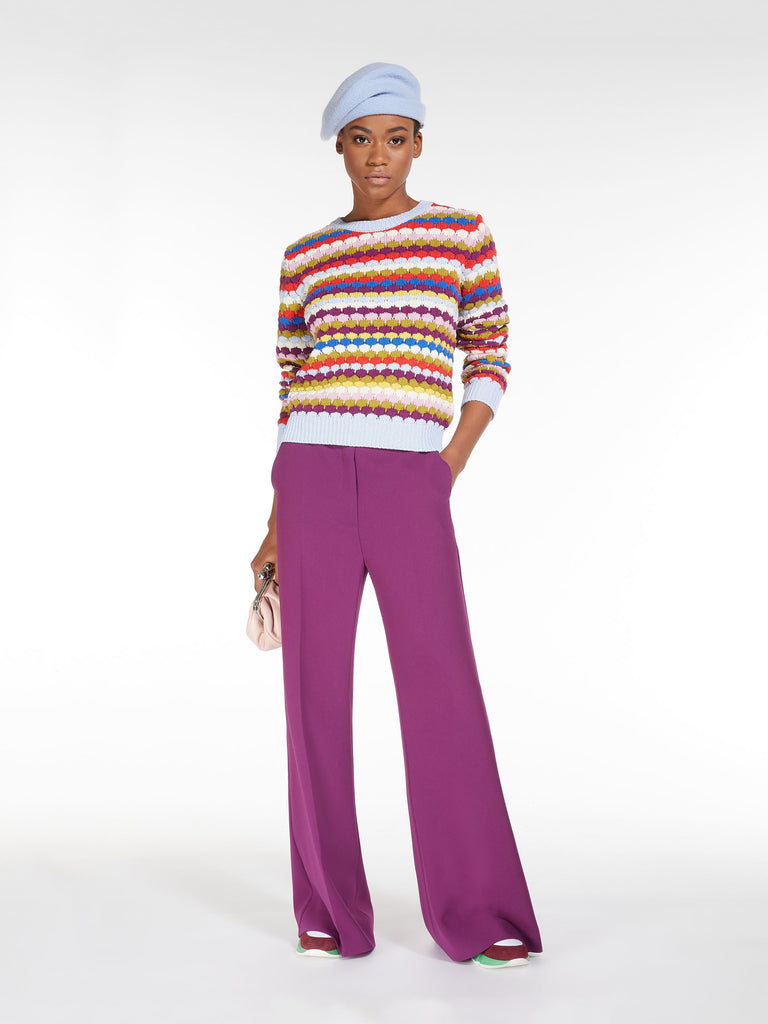 Bell bottom trousers in cady