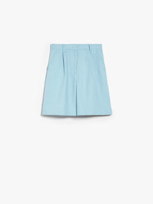 Cotton and linen canvas Bermuda shorts