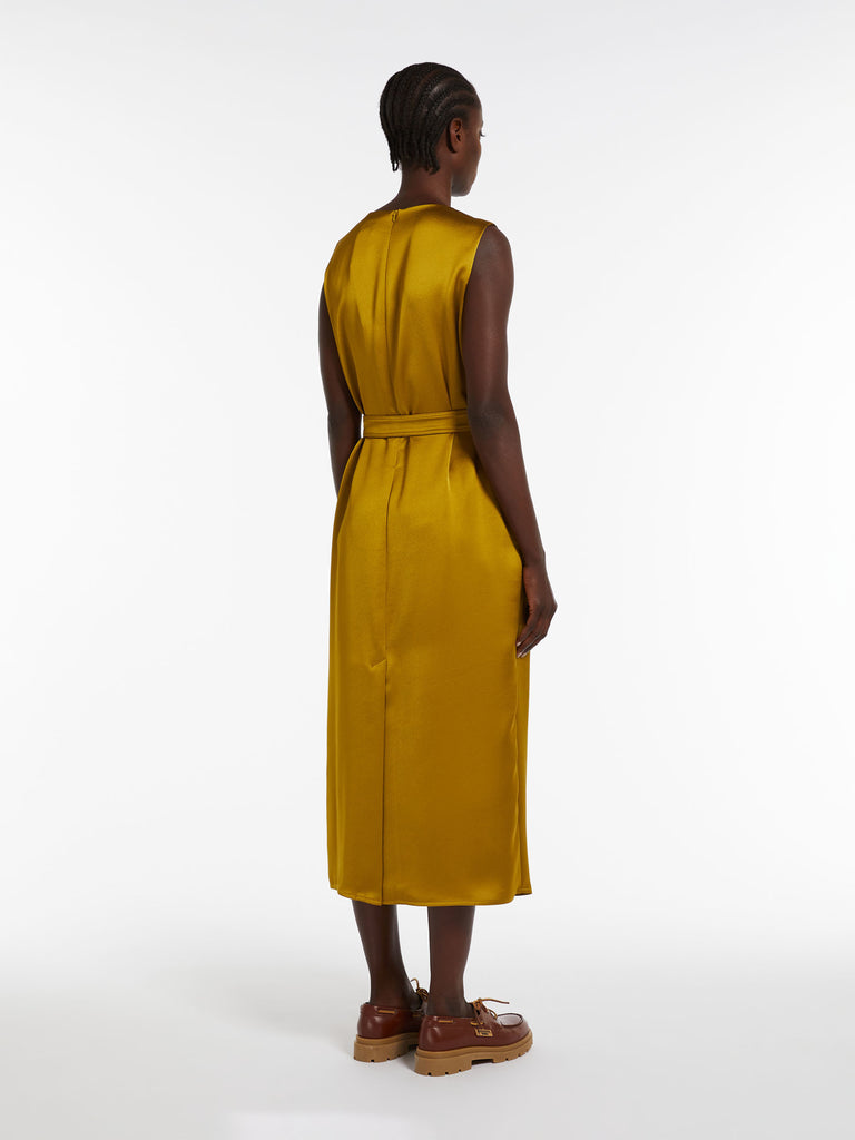 Belted satin dress