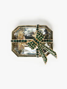 Metal and glass brooch