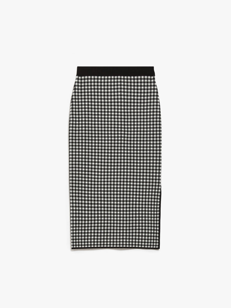 Jacquard viscose pencil skirt