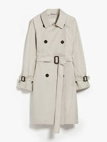 Double-breasted trench coat in water-resistant cotton twill