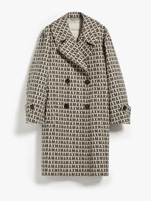 Double-breasted trench coat in jacquard technical cotton