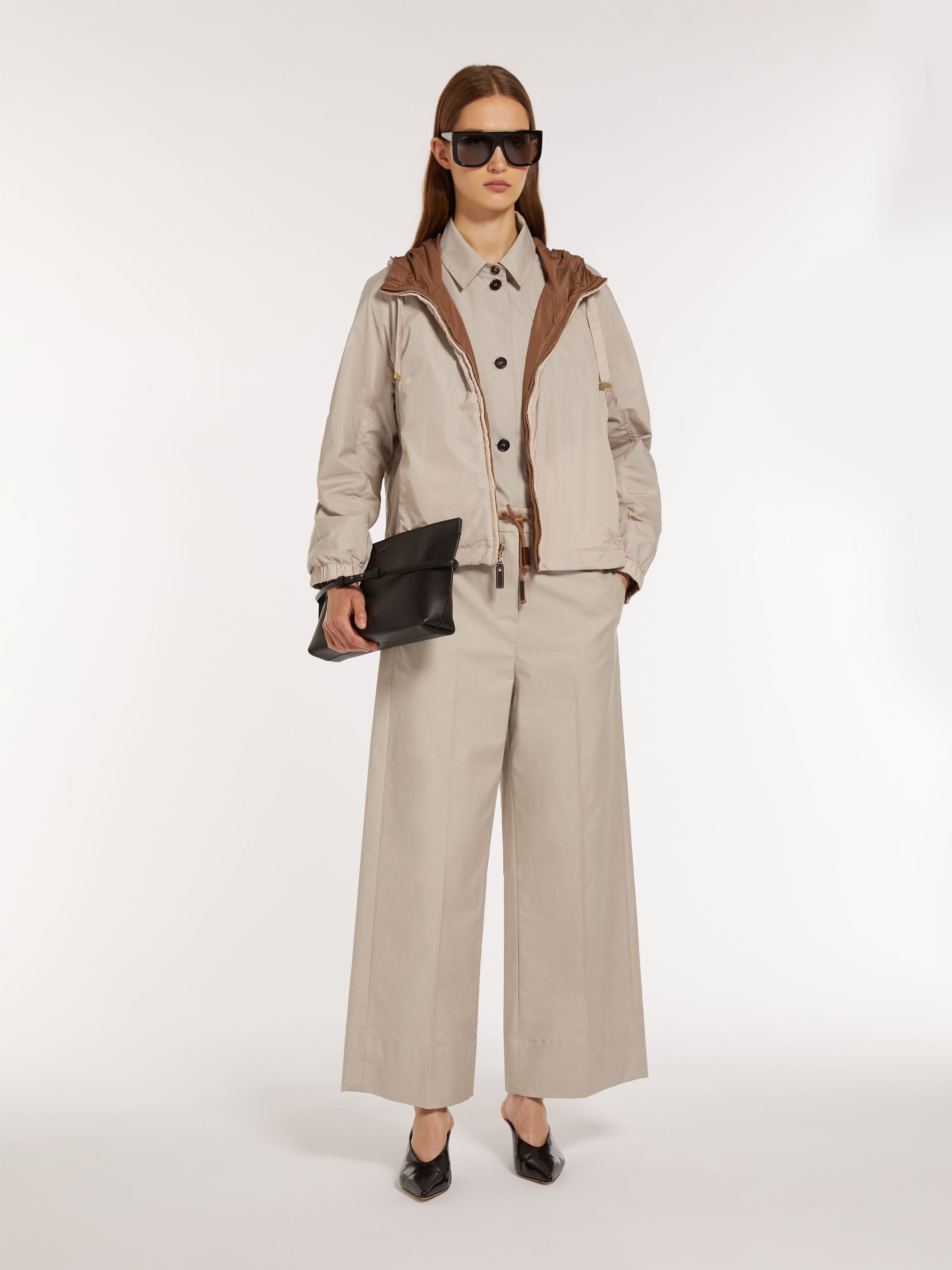 Reversible water-repellent technical taffeta jacket