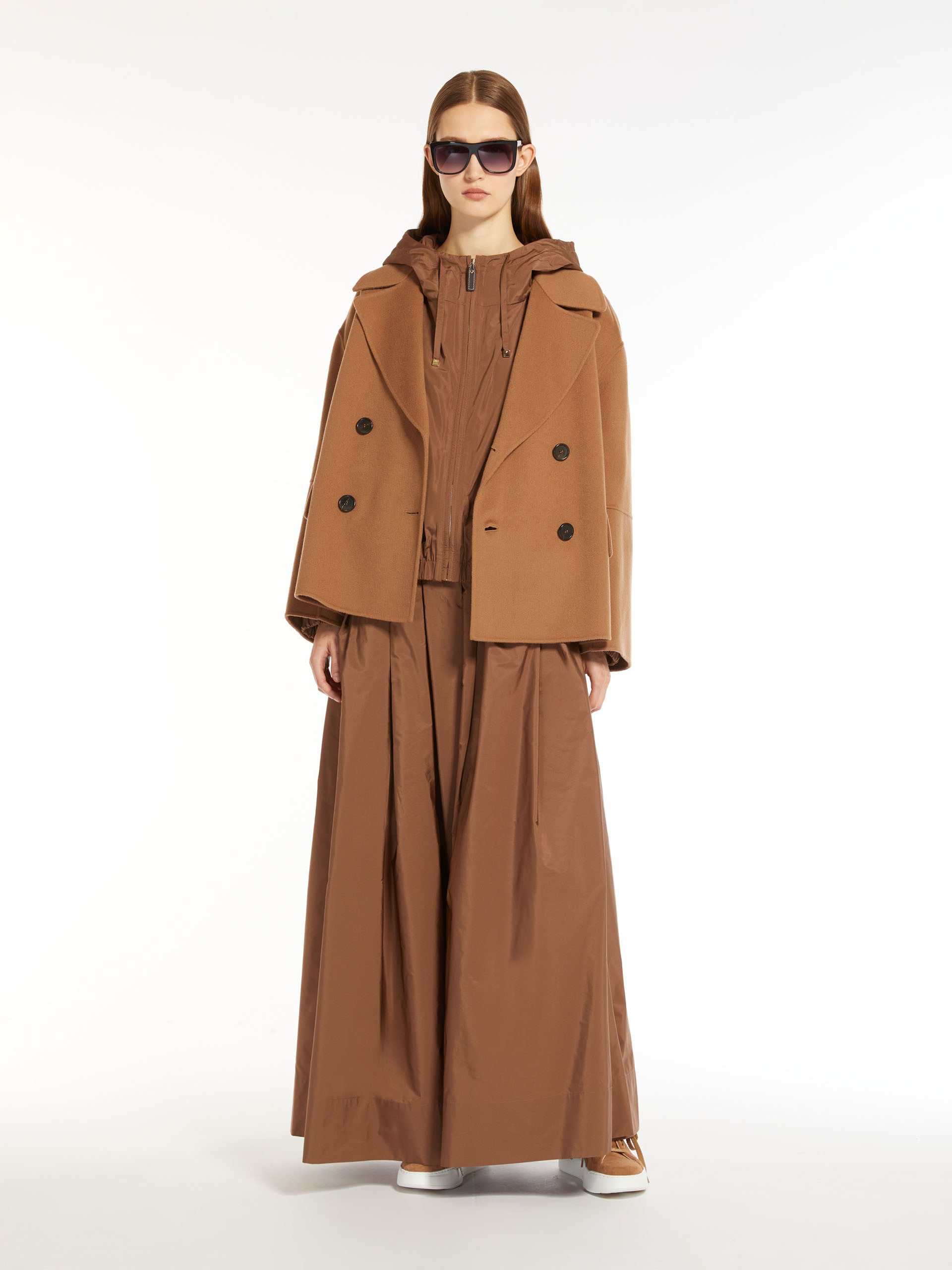 Flared taffeta skirt