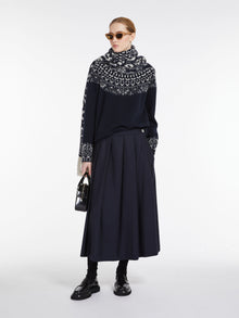 Wool pleated skirt