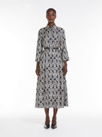 Printed silk shirt dress