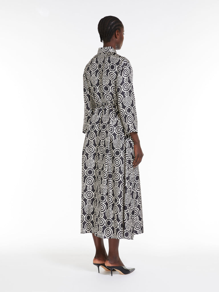 Printed silk shirt dress