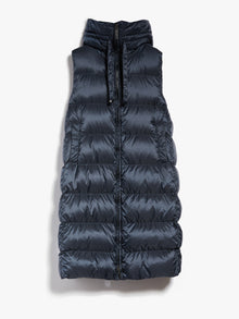 Long gilet in water-resistant canvas