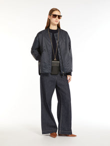 Bomber Jacket In Water-Resistant Technical Canvas for Women - Midnightblue - Max Mara UAE